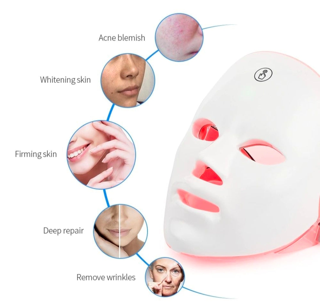 USB Rechargable Cordless 7 Color LED Skin Facial Mask