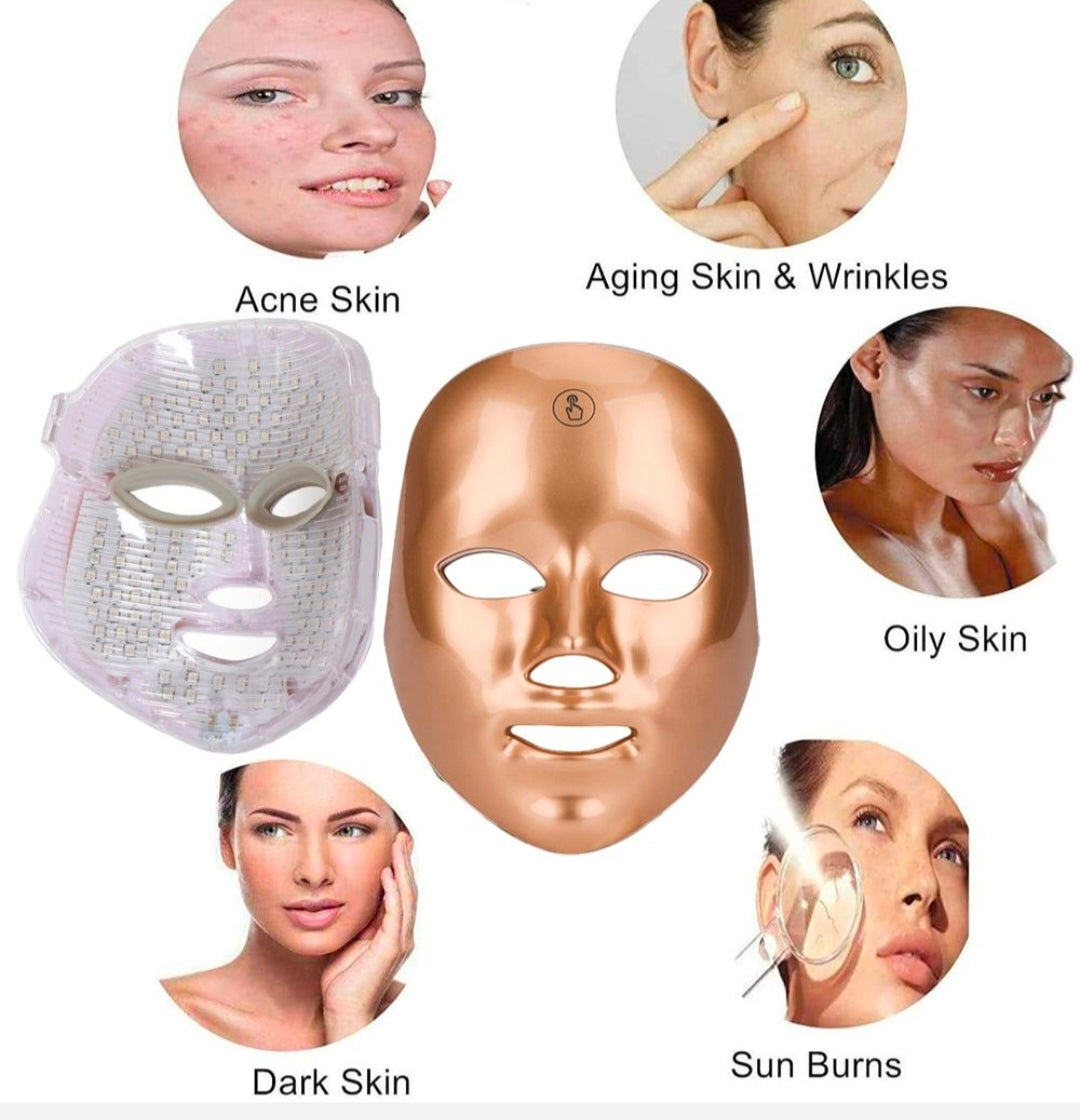 USB Rechargable Cordless 7 Color LED Skin Facial Mask
